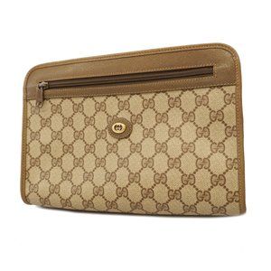 Auth Gucci Clutch Bag GG Supreme 97 01 037 Beige Unisex